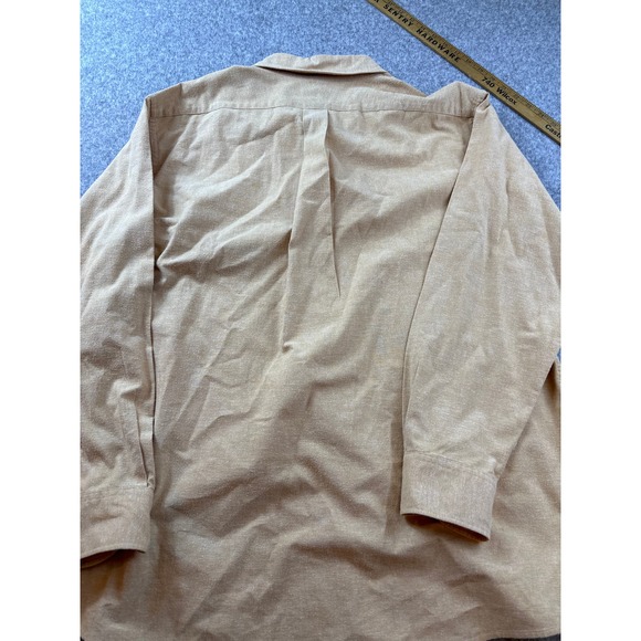 Mens 2XL Proper Cloth 100% Cotton Buttn Down Long Sleeve Shirt Yellow Super Soft - Picture 6 of 7